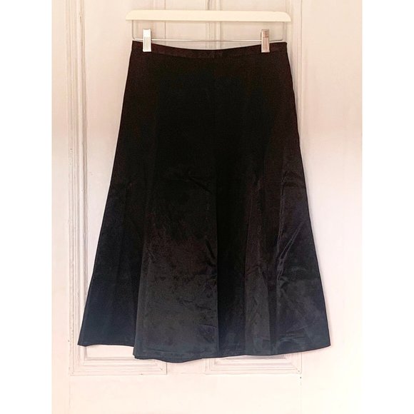 High Waist Sateen A-Line Skirt - Picture 4 of 6
